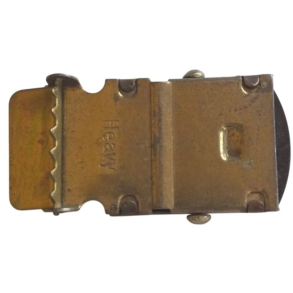 Vintage Lee Heavy Duty Belt Buckle Brass Tone Metal Adjustable Strap‎ Loop
